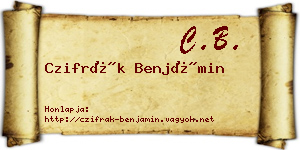 Czifrák Benjámin névjegykártya