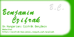 benjamin czifrak business card