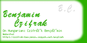 benjamin czifrak business card